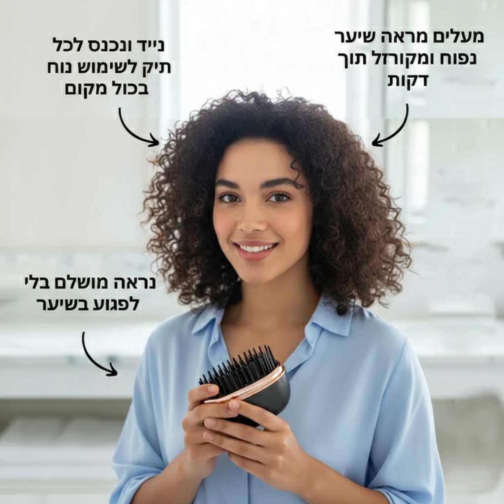 מחליק שיער מיני נייד בעוצמה מקצועית לעיצוב חלק, מושלם וקל לשימוש בכל מקום